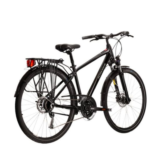 Pánsky bicykel Trans 5.0 L 21" 2022 KROSS Trekking - lesklý čierny/sivý