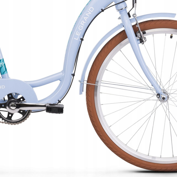 Dámsky mestský bicykel LE GRAND Utility Lille 3 M 17" 2022 - lesklý modrý / celadon zelený