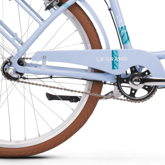 Dámsky mestský bicykel LE GRAND Utility Lille 3 M 17" 2022 - lesklý modrý / celadon zelený