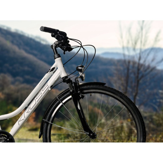 KROSS Trekking Dámsky bicykel Trans 1.0 SR 19" DL 2021 - biely/sivý