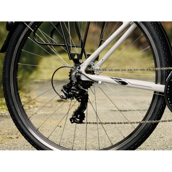 KROSS Trekking Dámsky bicykel Trans 1.0 SR 19" DL 2021 - biely/sivý