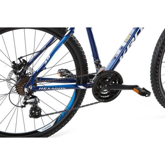 KROSS MTB Hegyi kerékpár HEXAGON 3.0 17" S 2021 - fényes kék / fehér