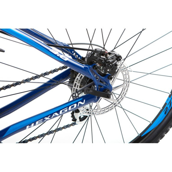 KROSS MTB Hegyi kerékpár HEXAGON 3.0 17" S 2021 - fényes kék / fehér