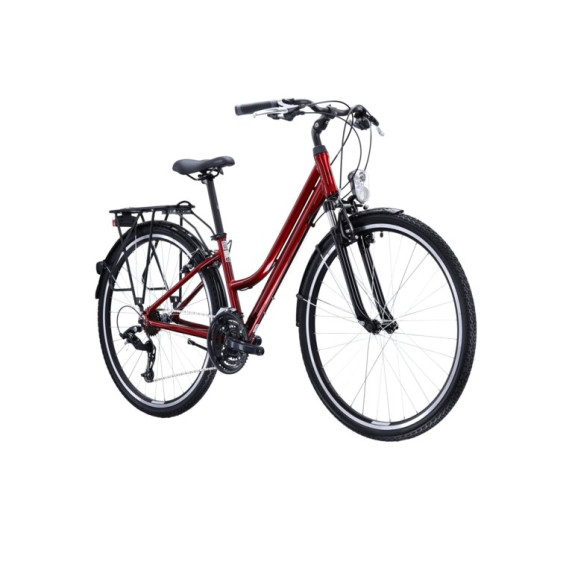 Bicicletă femei - KROSS Trekking Trans 1.0 DL 19" 2022  - roșu lucios/negru