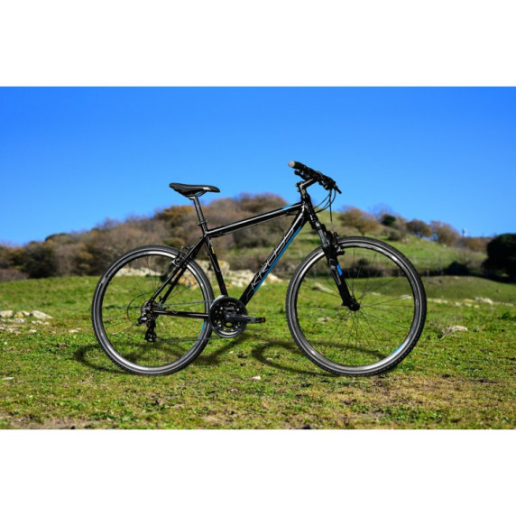 KROSS Cross Férfi kerékpár Evado 2.0 21" L 2021 - fényes fekete / kék