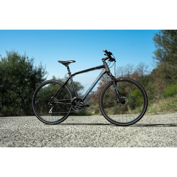 KROSS Cross Pánsky bicykel Evado 4.0 19" M 2021 - matný čierny / modrý