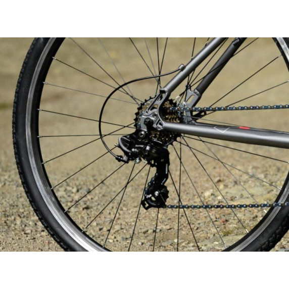 KROSS Cross Bicykel EVADO 1.0 21" L 2021 - matný grafitovo šedý / červený