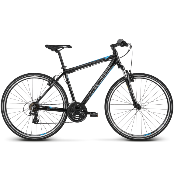 KROSS Cross Férfi kerékpár Evado 2.0 21" L 2021 - fényes fekete / kék