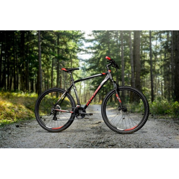 KROSS MTB Hegyi kerékpár HEXAGON 3.0 19" M 2021 - matt fekete / piros / ezüst