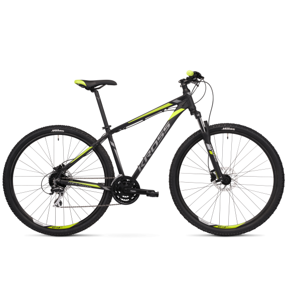 Bicicletă de munte bărbați - KROSS MTB HEXAGON 5.0 M 19" 2022 - negru lucios/lime/gri