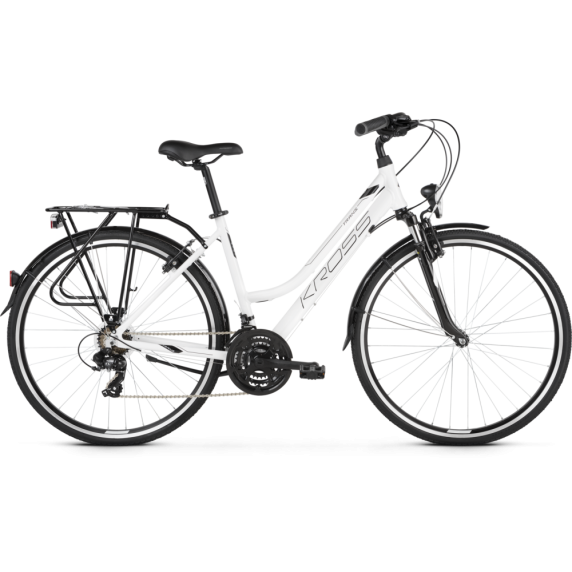 KROSS Trekking Dámsky bicykel Trans 1.0 SR 19" DL 2021 - biely/sivý
