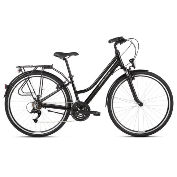 KROSS Trekking Dámsky bicykel Trans 1.0 19" DL 2021 - lesklý čierny/sivý