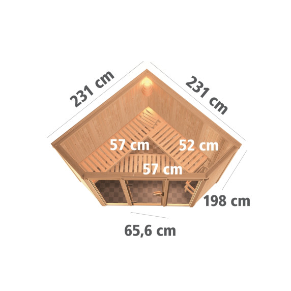 Karibu HOLZTECHNIK finn szauna FLORA 2 (52953)