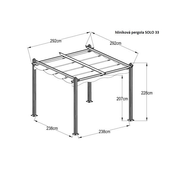 Alumínium pergola LANITPLAST  SOLO 33