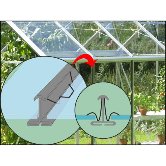 Üvegház átlátszó üveggel LanitGarden VITAVIA VENUS 2500 3 mm - Ezüst
