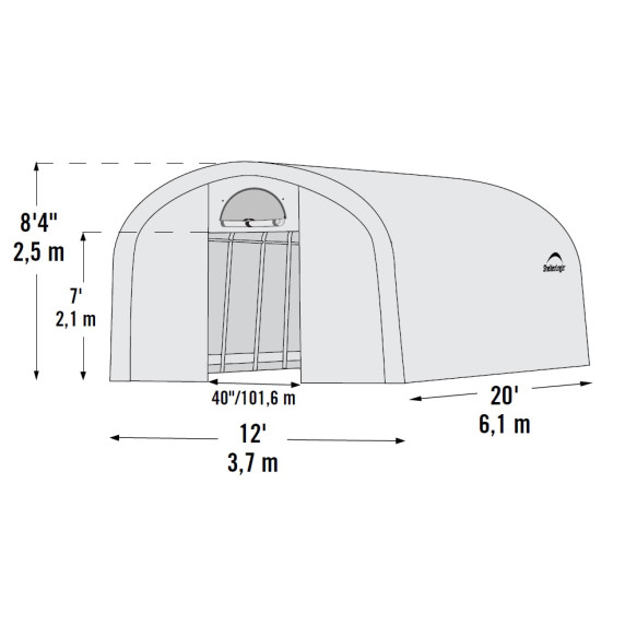 Fóliasátor 3,7 x 6,1 m - 41 mm - 70592EU SHELTERLOGIC