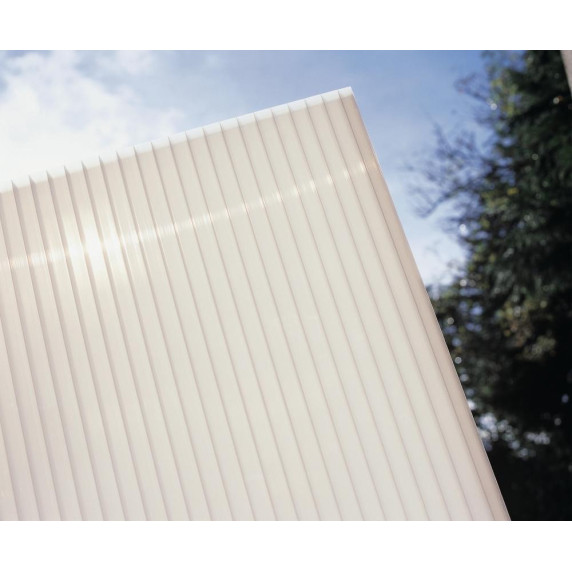 Alumínium terasztető WALL 43 fehér + opál PC LANITPLAST