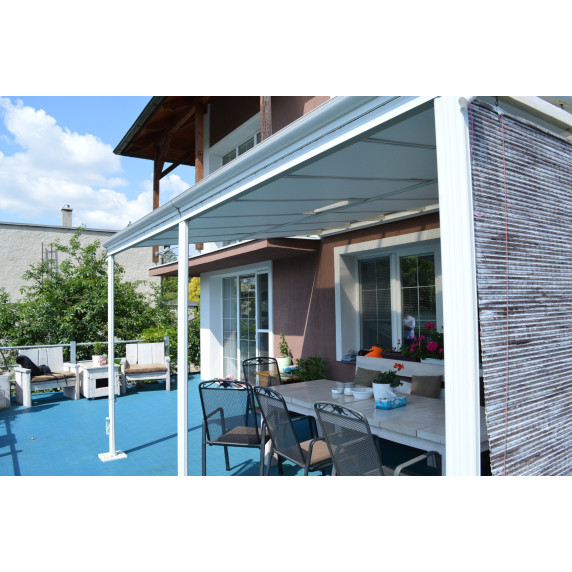 Hliníková pergola WALL 43 biela + bronz PC LANITPLAST