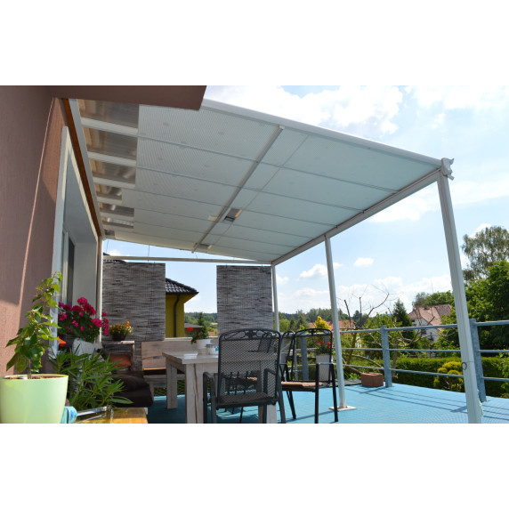 Hliníková pergola WALL 43 biela + bronz PC LANITPLAST