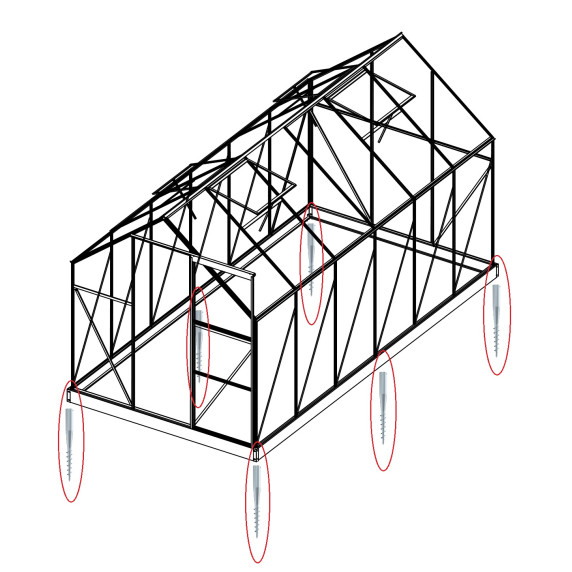 LANITPLAST horgonyzó készlet földbe - 10 darab (modellek 11500)
