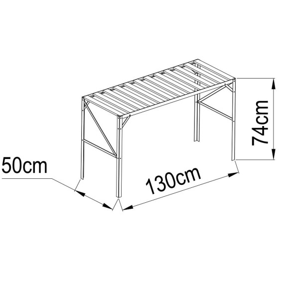 Raft din aluminiu - LANITPLAST 130x50 cm - argintiu - GSB1