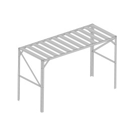Raft din aluminiu - LANITPLAST 130x50 cm - argintiu - GSB1 - 