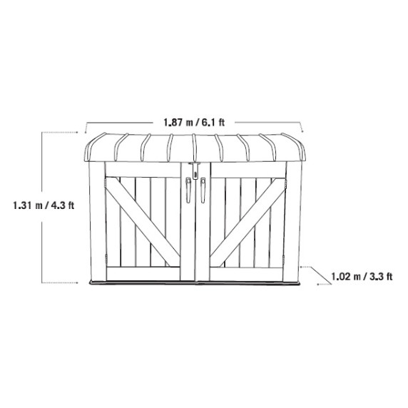 Cutie plastic de depozitare grădină Lifetime 60170 Horizontal