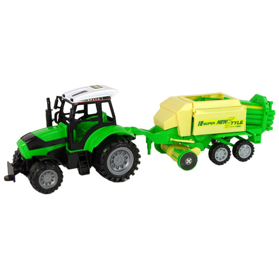 Játék traktor bálázó pótkocsival Inlea4Fun SUPER NEW STYLE