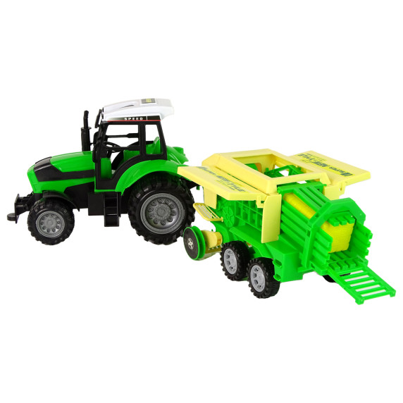 Játék traktor bálázó pótkocsival Inlea4Fun SUPER NEW STYLE