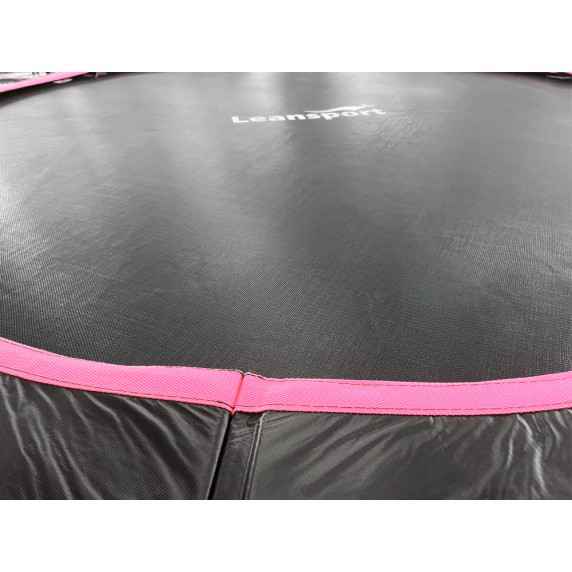 Trambulin belső védőhálóval 180 cm LEAN SPORT MAX 6 ft - Fekete/rózsaszín