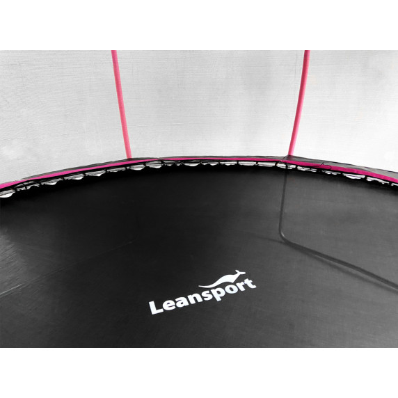 Trambulin belső védőhálóval 180 cm LEAN SPORT MAX 6 ft - Fekete/rózsaszín