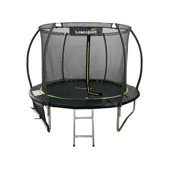 Trambulin belső védőhálóval 180 cm LEAN SPORT MAX 6 ft - Fekete/zöld