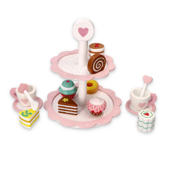 Fa emeletes süteményes tál LELIN Dessert Toweer Heart