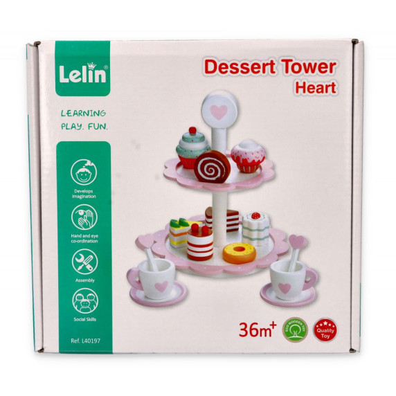 Fa emeletes süteményes tál LELIN Dessert Toweer Heart