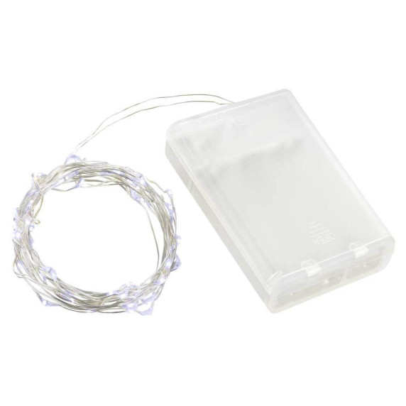 Ghirlandă de Crăciun cu LED-uri pe baterii, 50 LED-uri -  Linder Exclusiv LK114l – alb rece