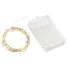 Ghirlandă de Crăciun cu LED-uri pe baterii, 50 LED-uri - Linder Exclusiv LK114W – alb cald - 