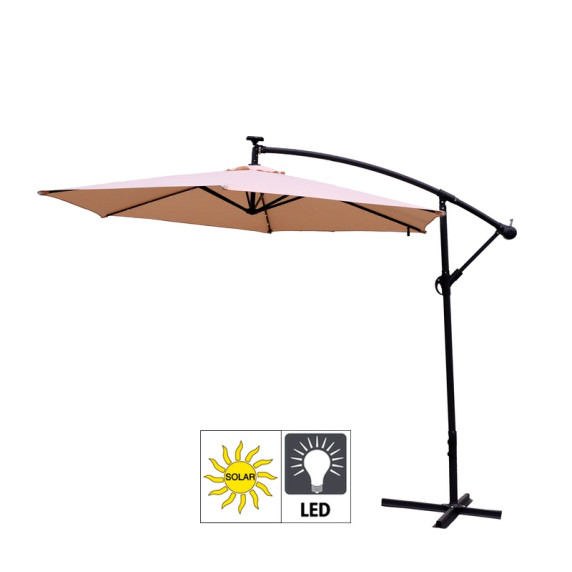 Függő napernyő Aga EXCLUSIV LED 300 cm - Bézs
