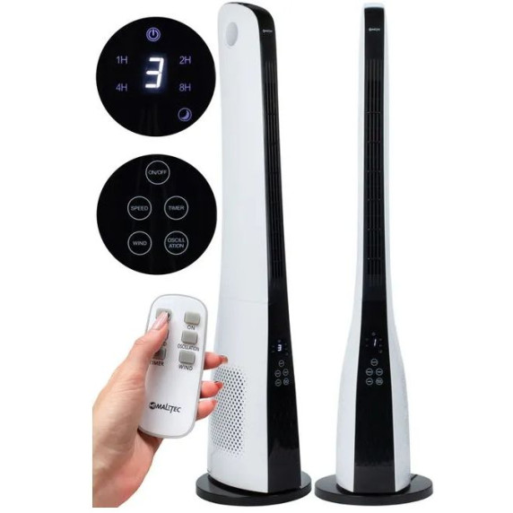 Stĺpový ventilátor s diaľkovým ovládačom 112 cm MalTec WK300Wt