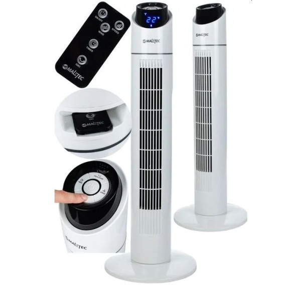 Stĺpový ventilátor s diaľkovým ovládačom 86 cm MalTec WK200Wt
