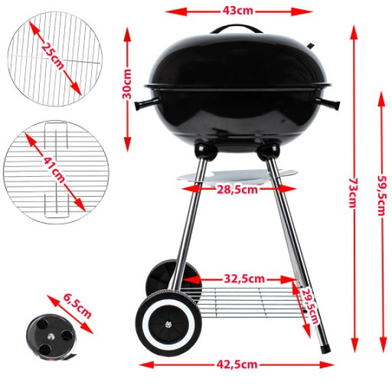 Grătar pe cărbune cu capac - MalTec MagicKugel GM6000