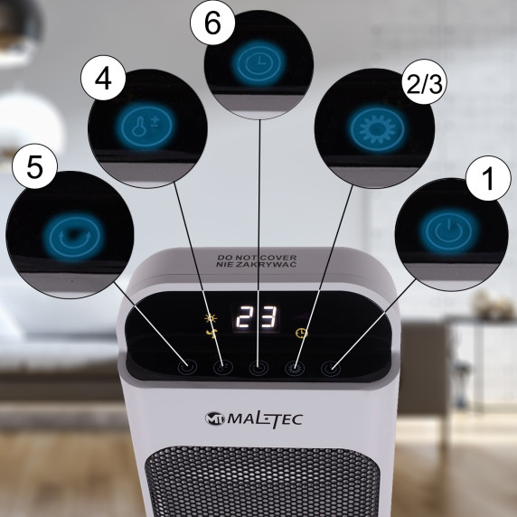 Oszcilláló elektromos ventilátoros fűtőtest 2000W MalTec HighLine2200 