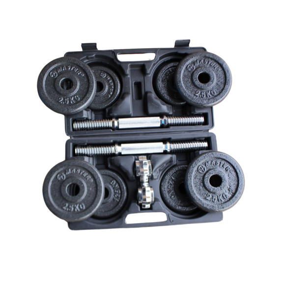 Set de gantere MASTER în valiză, 2 x 10 kg