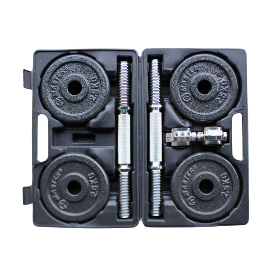 Set de gantere MASTER în valiză, 2 x 10 kg