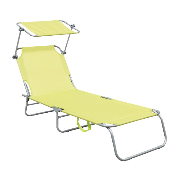 Șezlong plajă cu copertină - Linder Exclusiv GM4000LG - verde deschis