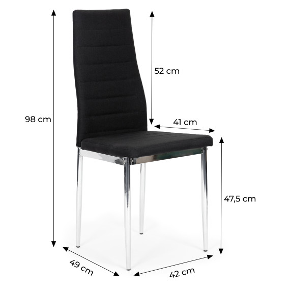Étkezőszék fém lábakkal 4 db  MS-DC855-C-4 BLACK ModerHome - fekete