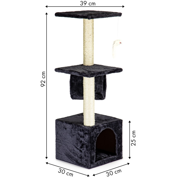 Macskakaparófa 92 cm MODERN HOME - Fekete