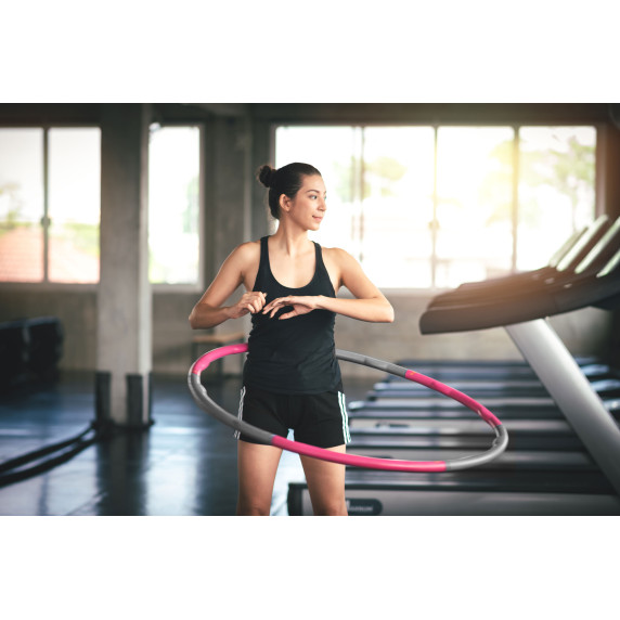 Hulahopp karika ONE Fitness HHP090 90 cm - rózsaszín - szürke