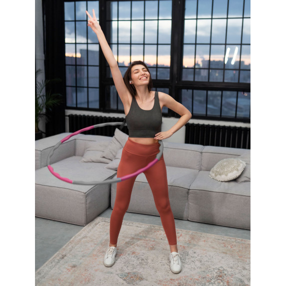 Hulahopp karika ONE Fitness HHP090 90 cm - rózsaszín - szürke