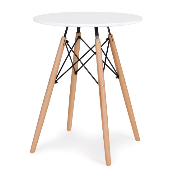  Masă rotundă stil scandinav - 60 cm - alb -  ModernHome