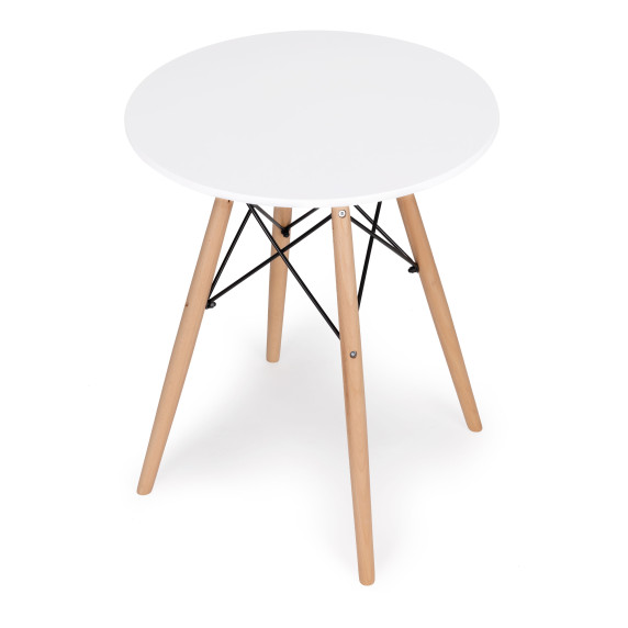  Masă rotundă stil scandinav - 60 cm - alb -  ModernHome